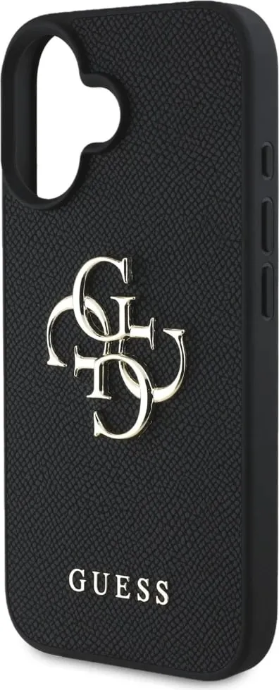 Mbështjellës Guess Grained Big 4G Logo Small Classic Logo për iPhone 16, e zezë - 6