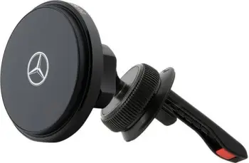 Mbajtës magnetik Mercedes Silver Star MagSafe për veturë, karikim wireless, i zi
