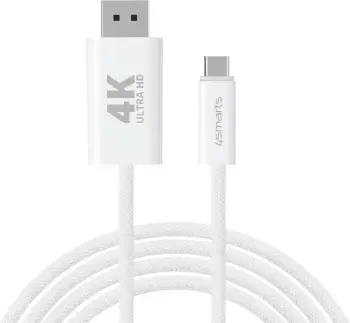 Kabllo USB-C në DisplayPort 4smarts 540958, 2 m, e bardhë