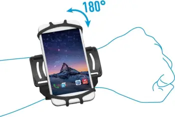 Mbajtës telefoni Mobilis 030004, për smartphone, me rrip krahu, e zezë