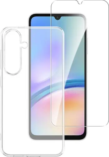 Mbështjellës 4smarts për Samsung Galaxy A05s, set me xham të fortë 9H, transparent