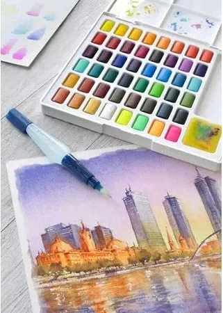 Set akuarel Faber-Castell 169748, 48 ngjyra, brushë uji, multikolor - 3
