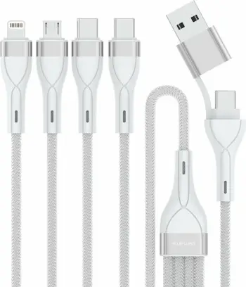 Kabllo multi-ladës 4smarts USB-C/A 4in2, 1.2m, e bardhë