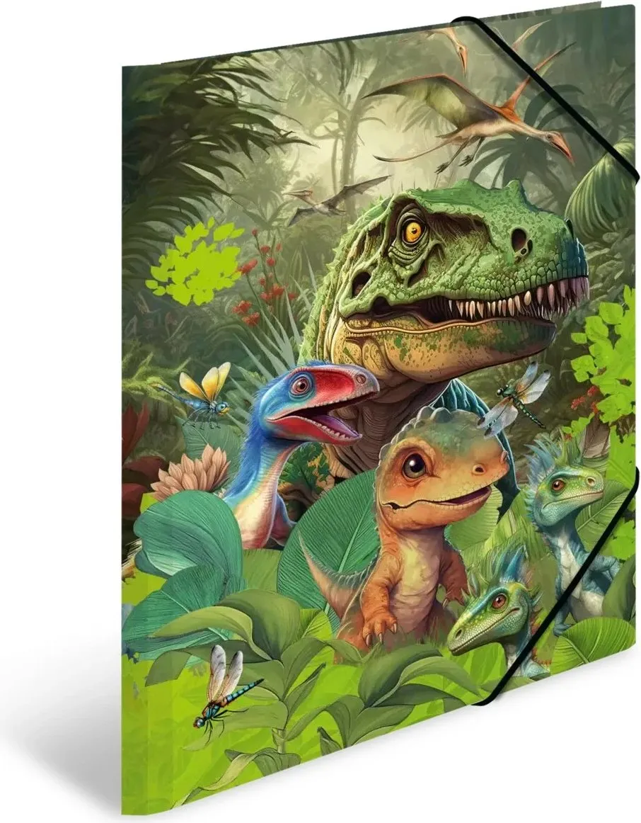 Dosje kartoni Herma A3, me goma anësore, dizajn dinosaurë, shumengjyrëshe - 2