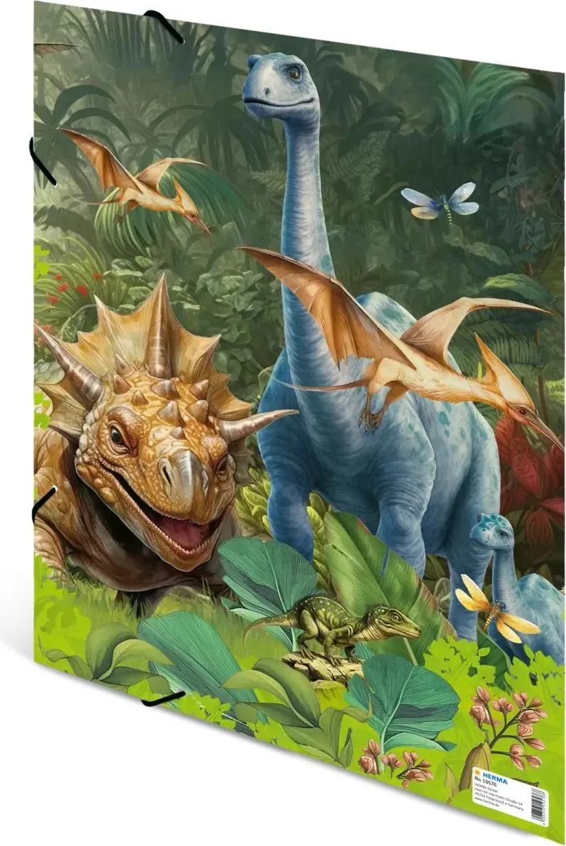 Dosje kartoni Herma A3, me goma anësore, dizajn dinosaurë, shumengjyrëshe - 4
