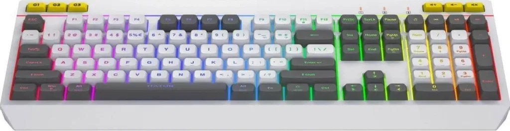 Tastierë Hator Icefall HTK405US, RGB, full-size, me kabllo, bardhë-zi - 2