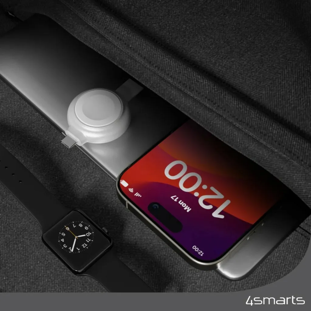 Karikues i shpejtë Apple Watch 4smarts MFi, USB-C, argjendtë - 5