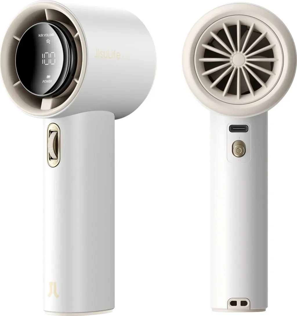 Ventilator dore Jisulife Pro1 FA53, 3600 mAh, ekran LED, USB-C, i bardhë - 3