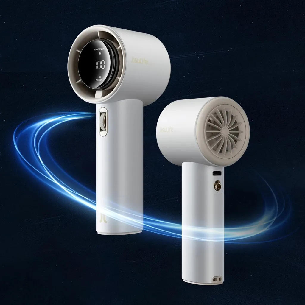 Ventilator dore Jisulife Pro1 FA53, 3600 mAh, ekran LED, USB-C, i bardhë - 5