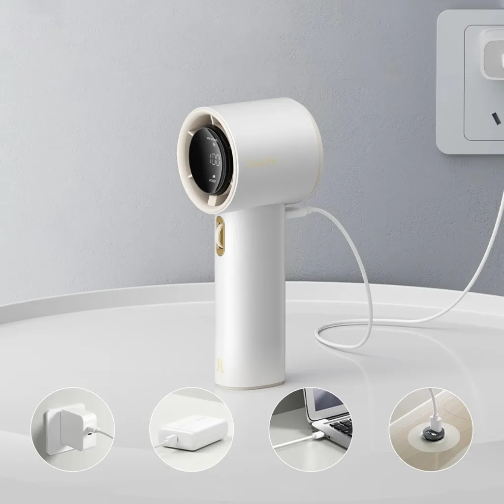 Ventilator dore Jisulife Pro1 FA53, 3600 mAh, ekran LED, USB-C, i bardhë - 9