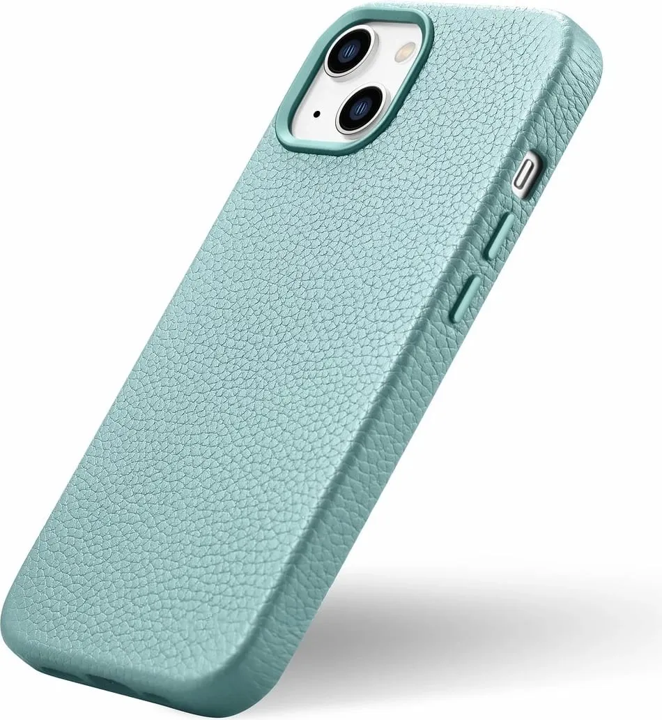 Mbështjellës iCarer Litchi Premium për iPhone 14 Plus me MagSafe, Lëkurë, Gjelbër - 5