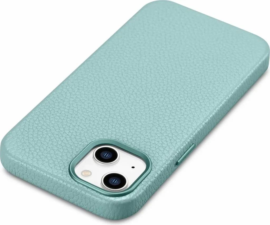 Mbështjellës iCarer Litchi Premium për iPhone 14 Plus me MagSafe, Lëkurë, Gjelbër - 7