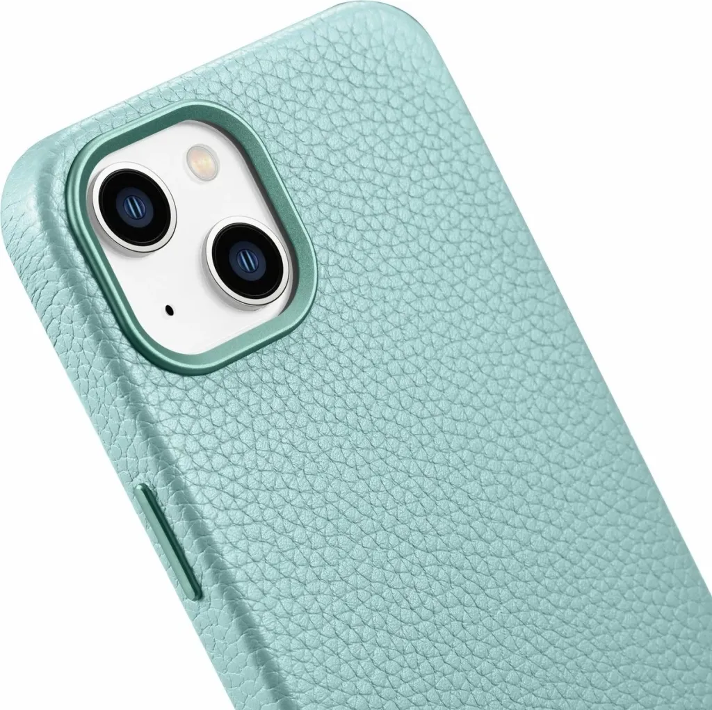 Mbështjellës iCarer Litchi Premium për iPhone 14 Plus me MagSafe, Lëkurë, Gjelbër - 10