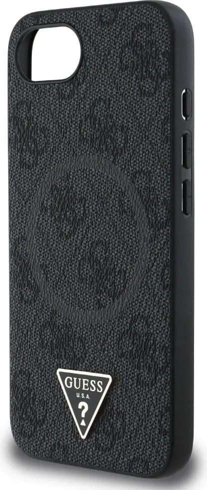 Mbështjellës Guess 4G Ring Triangle Logo MagSafe për iPhone 16e, i zi - 6