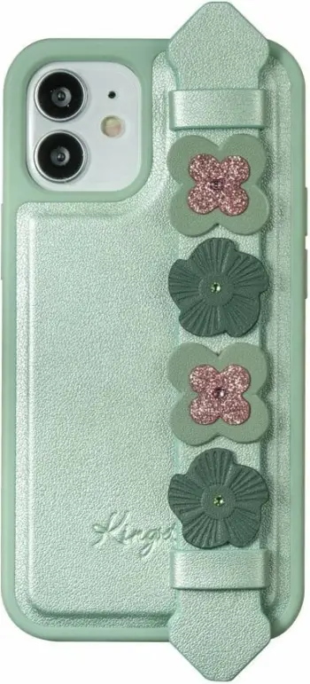 Mbështjellës Kingxbar Sweet Series për iPhone 12 Pro Max, me kristale Swarovski, me qëndrim, Gjelbër