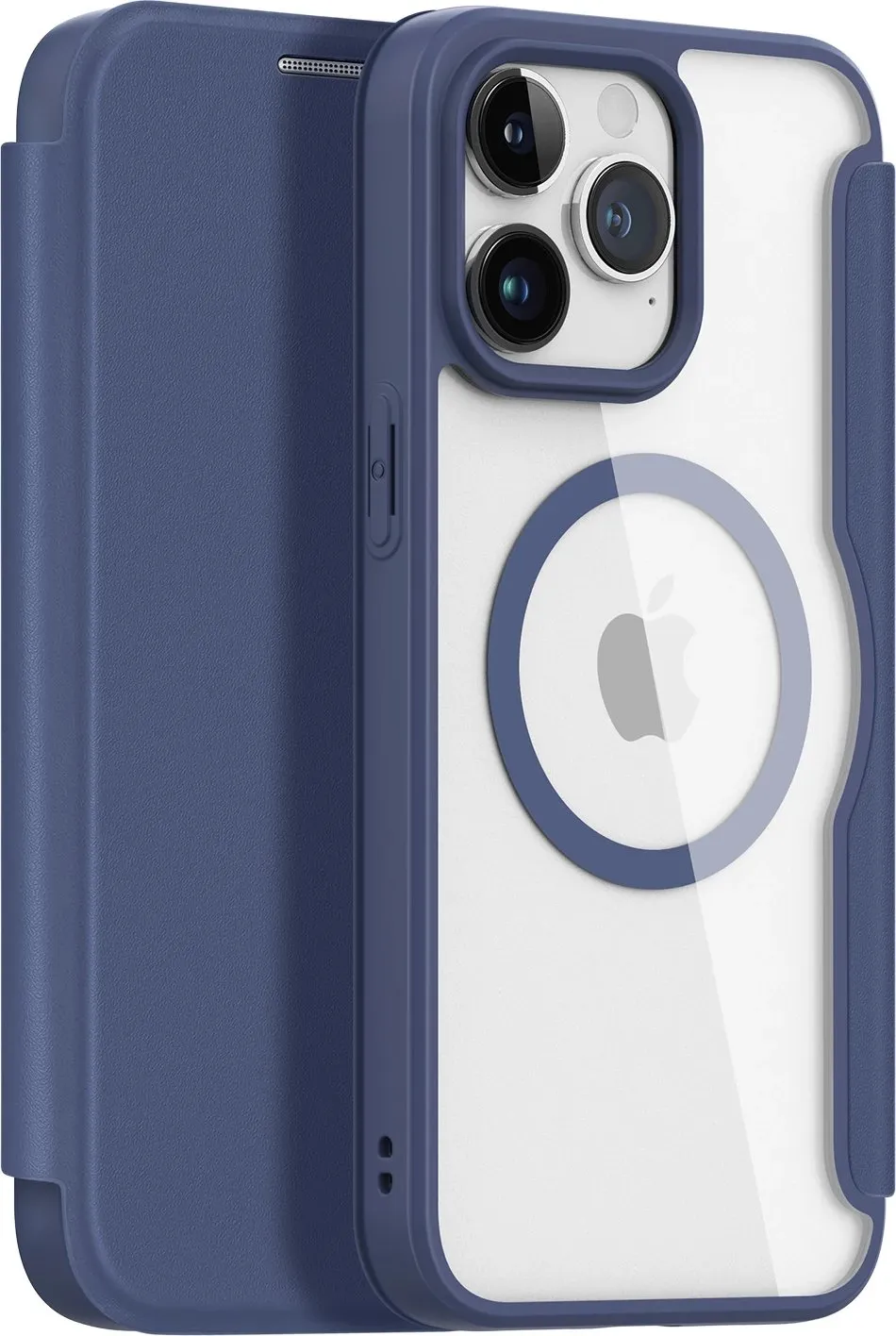 Mbështjellës Dux Ducis Skin X Pro për iPhone 15 Pro, MagSafe, Flip, Blu - 1