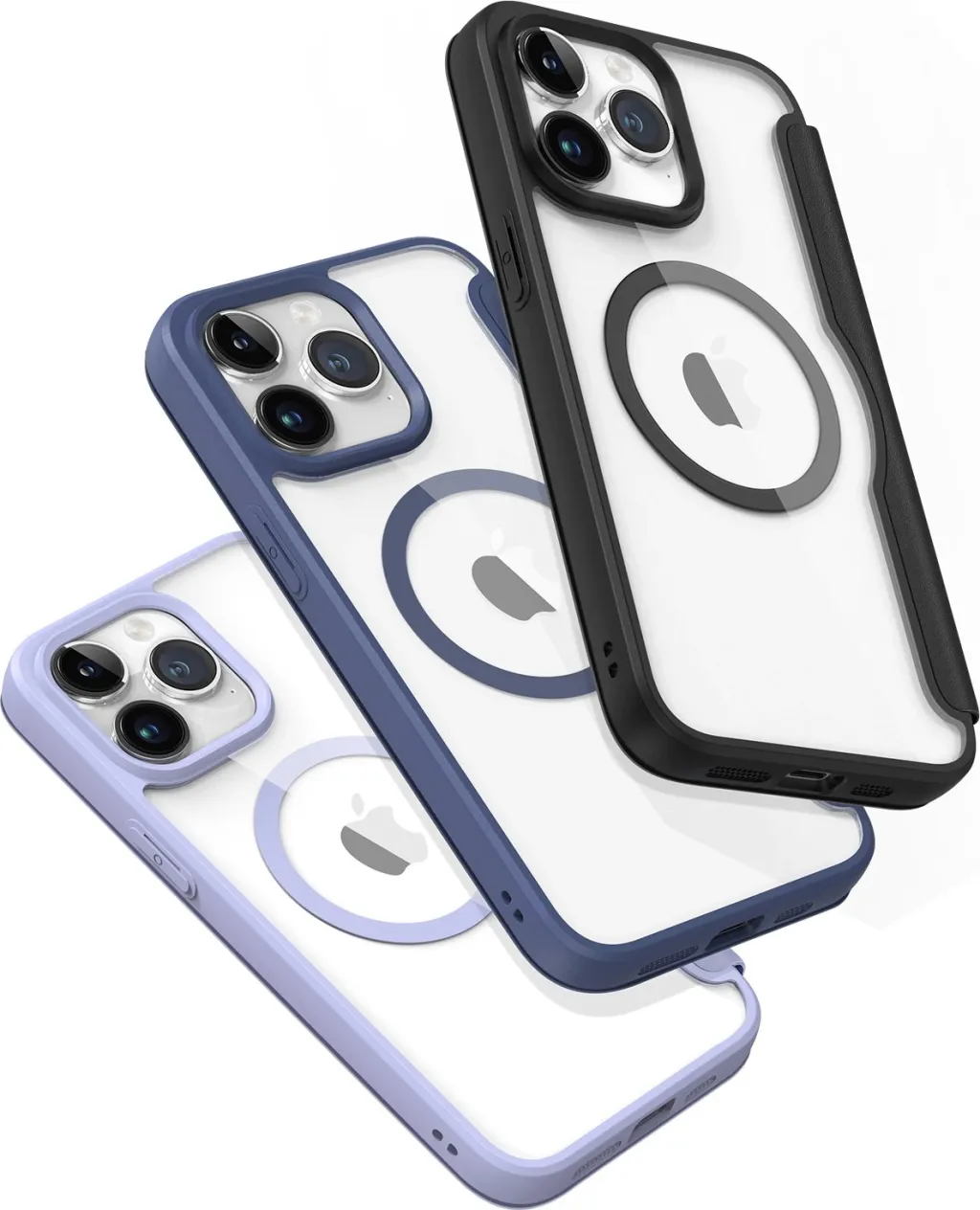 Mbështjellës Dux Ducis Skin X Pro për iPhone 15 Pro, MagSafe, Flip, Blu - 3