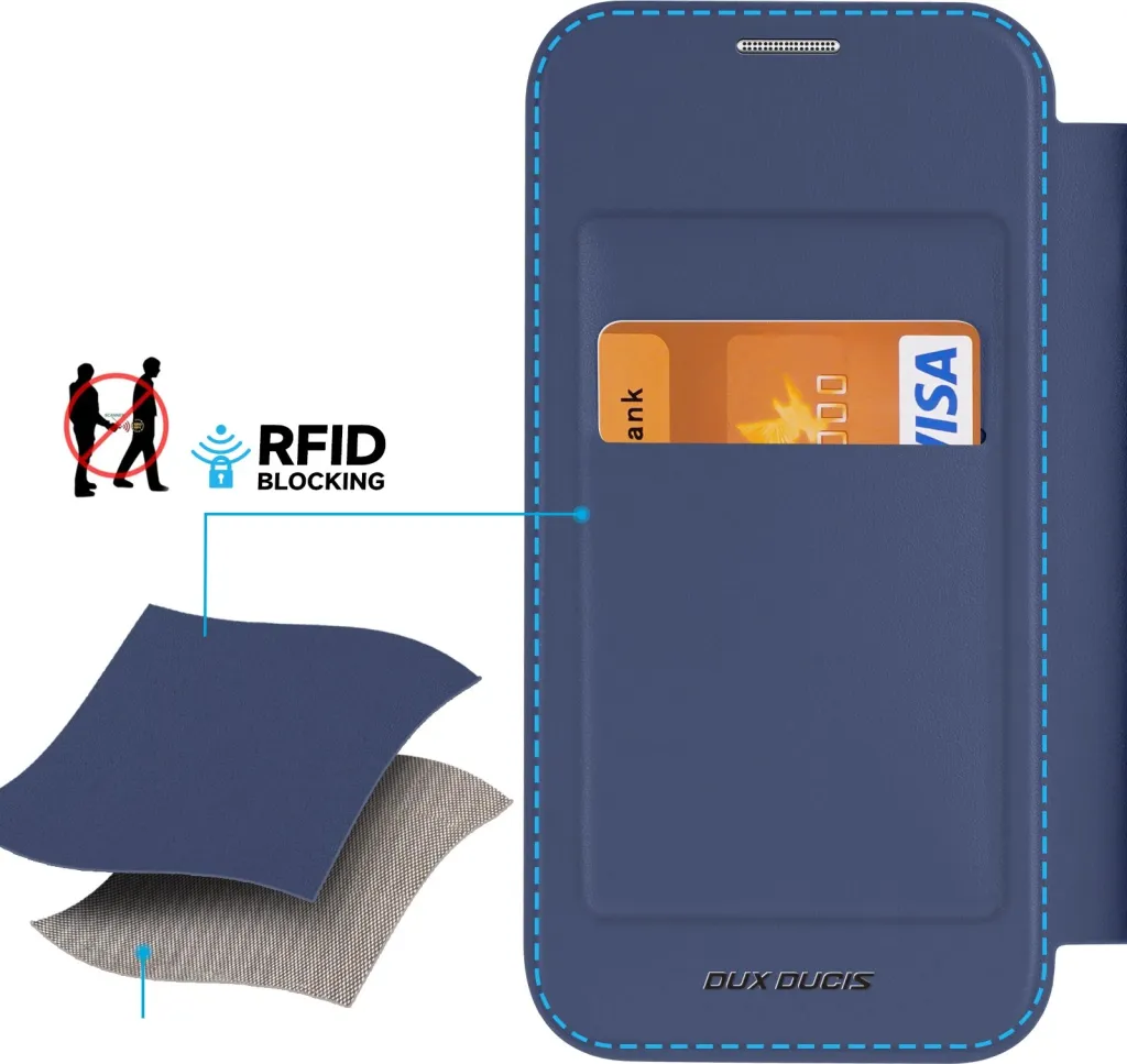 Mbështjellës Dux Ducis Skin X Pro për iPhone 15 Pro, MagSafe, Flip, Blu - 4