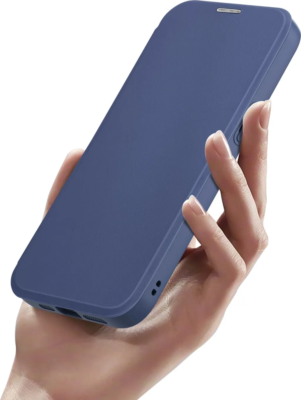 Mbështjellës Dux Ducis Skin X Pro për iPhone 15 Pro, MagSafe, Flip, Blu - 5