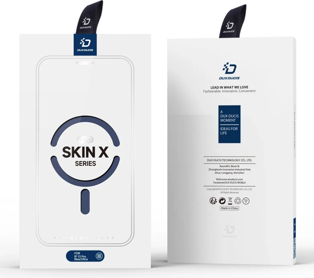Mbështjellës Dux Ducis Skin X Pro për iPhone 15 Pro, MagSafe, Flip, Blu - 7