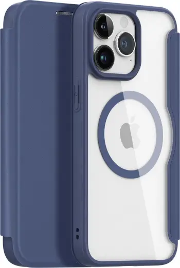 Mbështjellës Dux Ducis Skin X Pro për iPhone 15 Pro, MagSafe, Flip, Blu