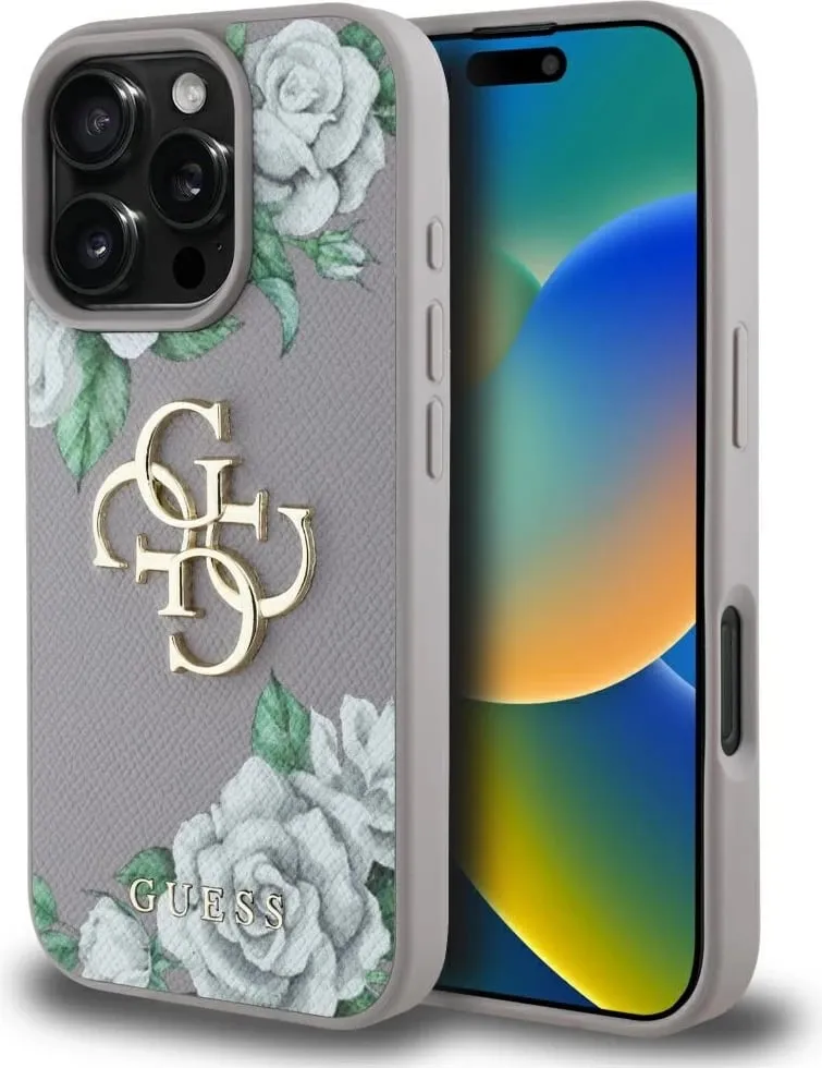 Mbështjellës Guess Grained Roses Big 4G logo për iPhone 16 Pro Max, Vjollcë - 1
