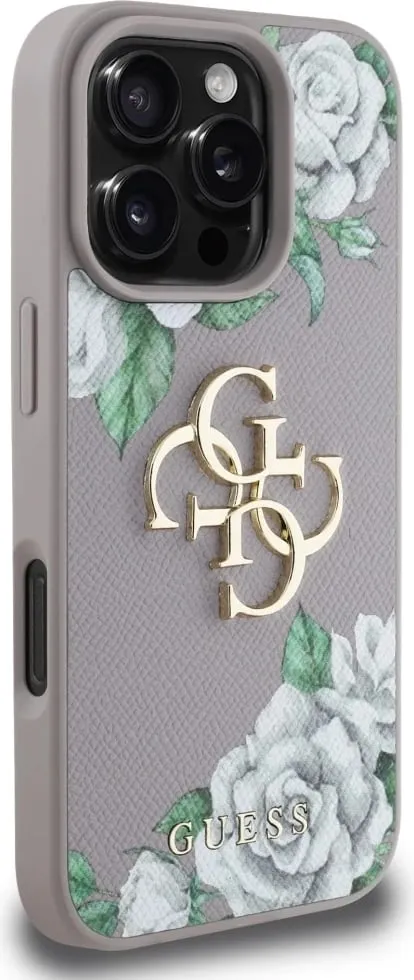 Mbështjellës Guess Grained Roses Big 4G logo për iPhone 16 Pro Max, Vjollcë - 4