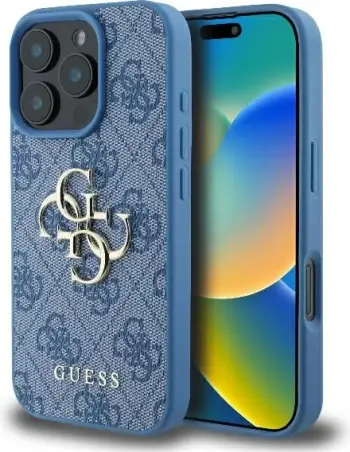 Mbështjellës Guess 4G Big Logo për iPhone 16 Pro Max, Kaltër