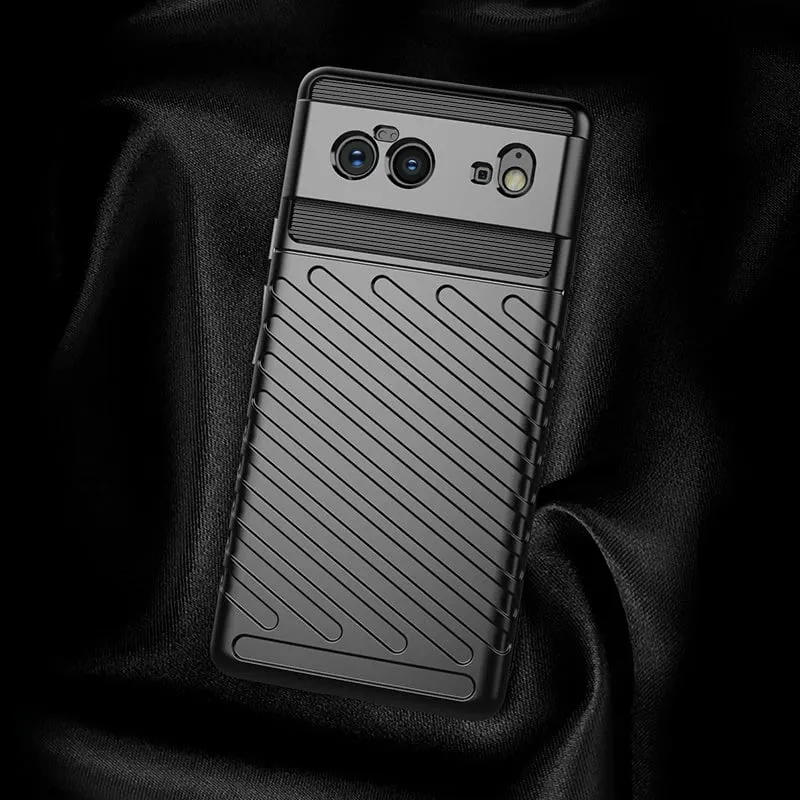 Mbështjellës Hurtel Thunder Case për Google Pixel 6, TPU, i zi - 3