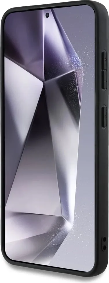 Mbështjellës Guess Grained Hot Stamp Peony Pattern Triangle Logo MagSafe për Samsung Galaxy S25, Kafe - 5