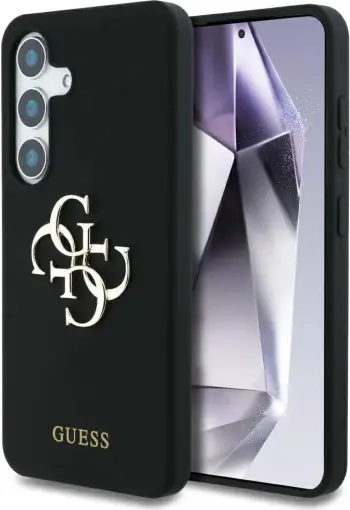 Mbështjellës Guess Silicone Big 4G Logo Bottom Script për Samsung Galaxy S25, i zi