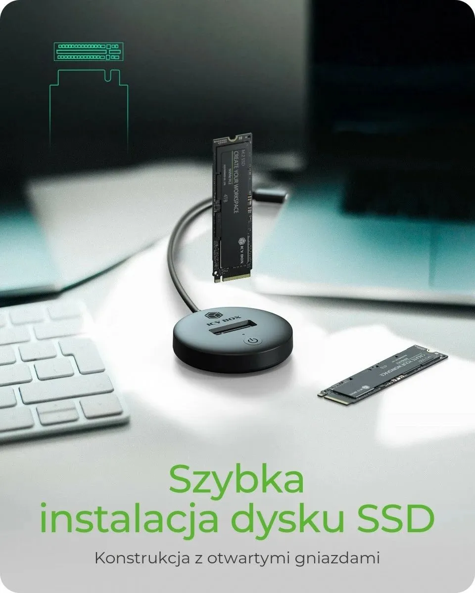 Docking Station për SSD IcyBox NVMe & SATA M.2 – Zezë - 4