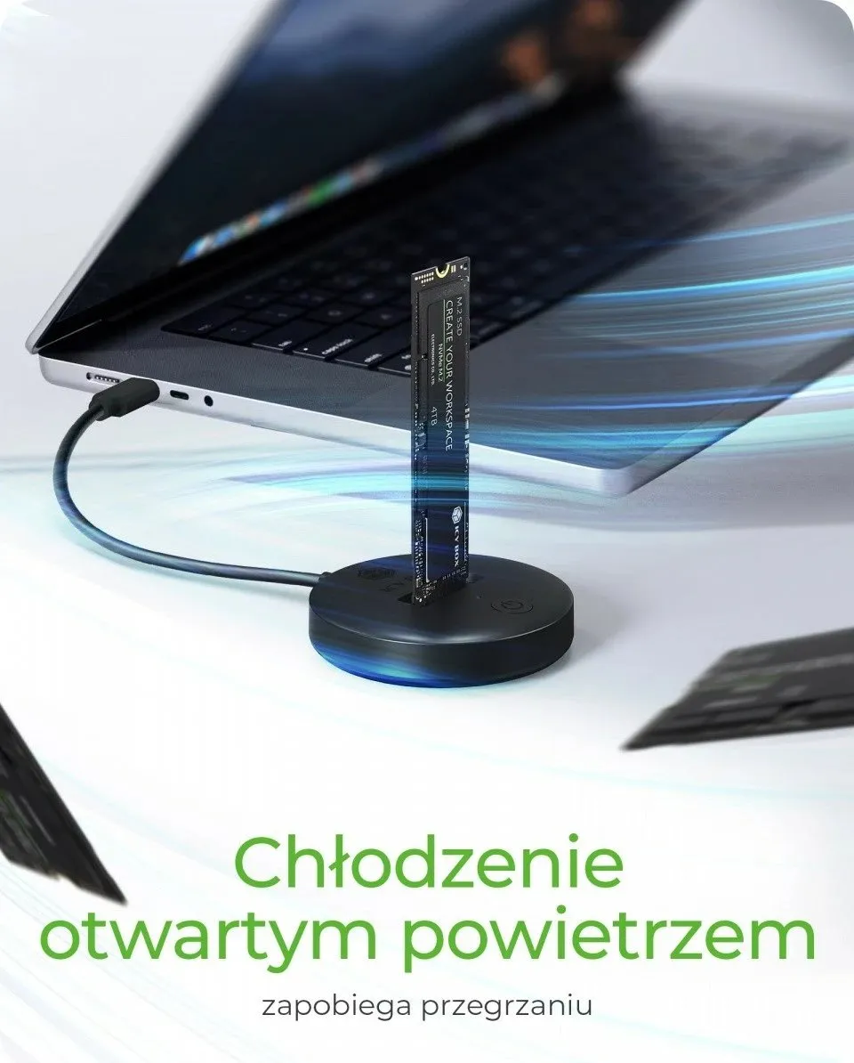 Docking Station për SSD IcyBox NVMe & SATA M.2 – Zezë - 7