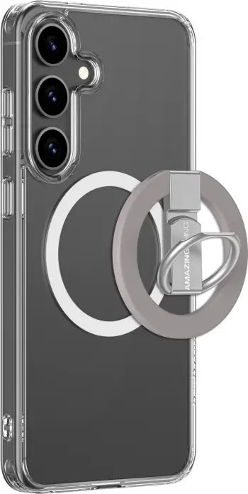 Mbështjellës AmazingThing Minimal Mag Case për Samsung Galaxy S25, me unazë magnetike, Transparent