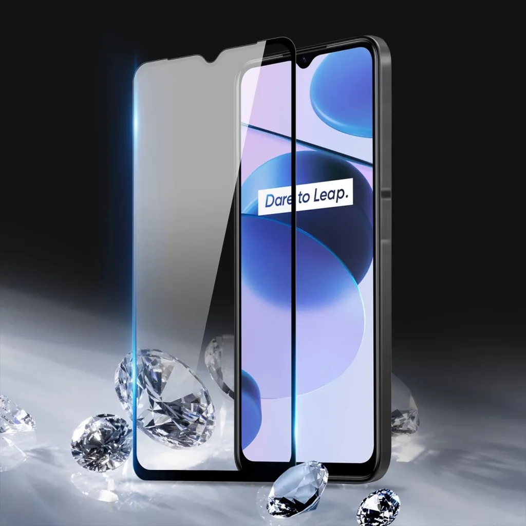 Xham i temperuar Dux Ducis 9D për Realme C35, me kornizë, i zi - 4