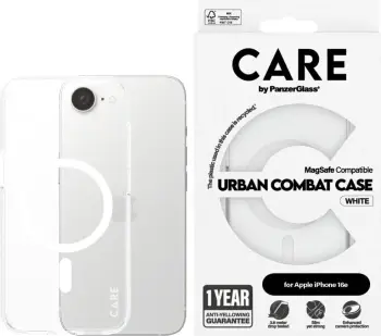 Mbështjellës PanzerGlass CARE Urban Combat, për iPhone 16e, MagSafe, Transparent