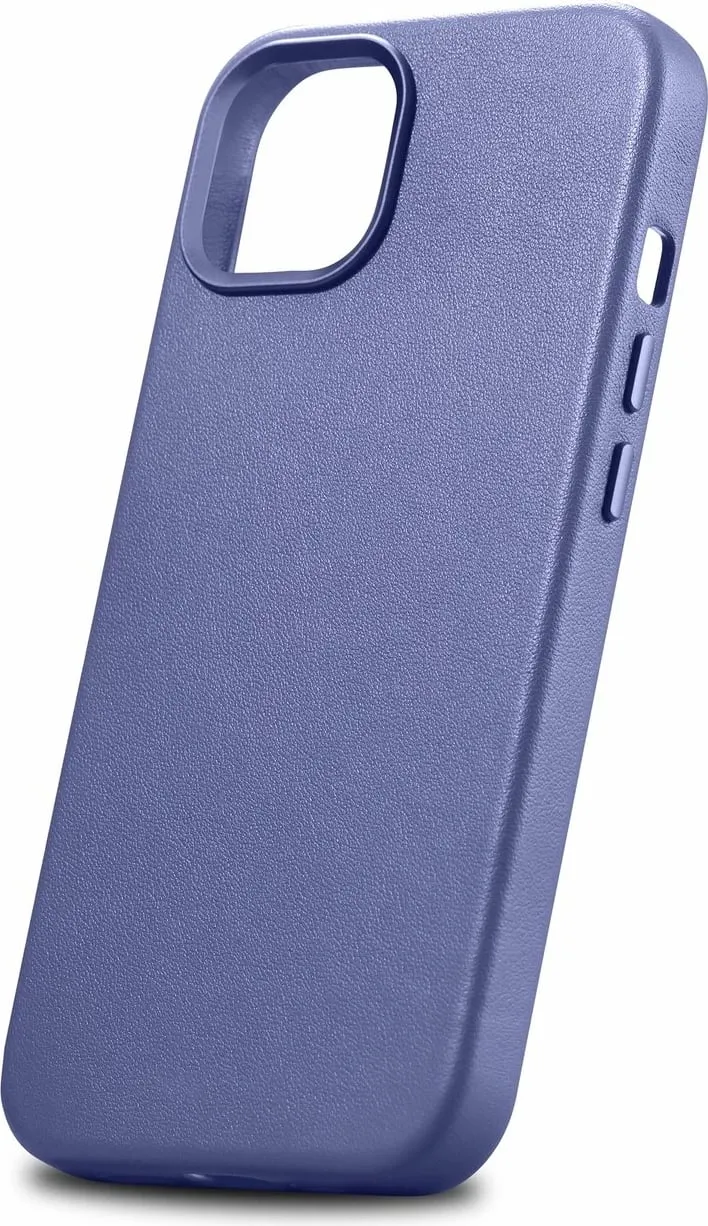 Mbështjellës iCarer për iPhone 14 Plus, lëkurë natyrale, MagSafe, vjollcë e çelët - 4
