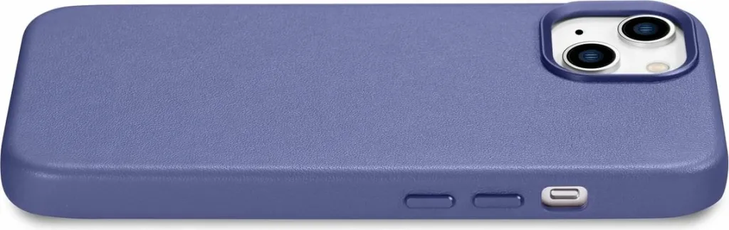 Mbështjellës iCarer për iPhone 14 Plus, lëkurë natyrale, MagSafe, vjollcë e çelët - 7