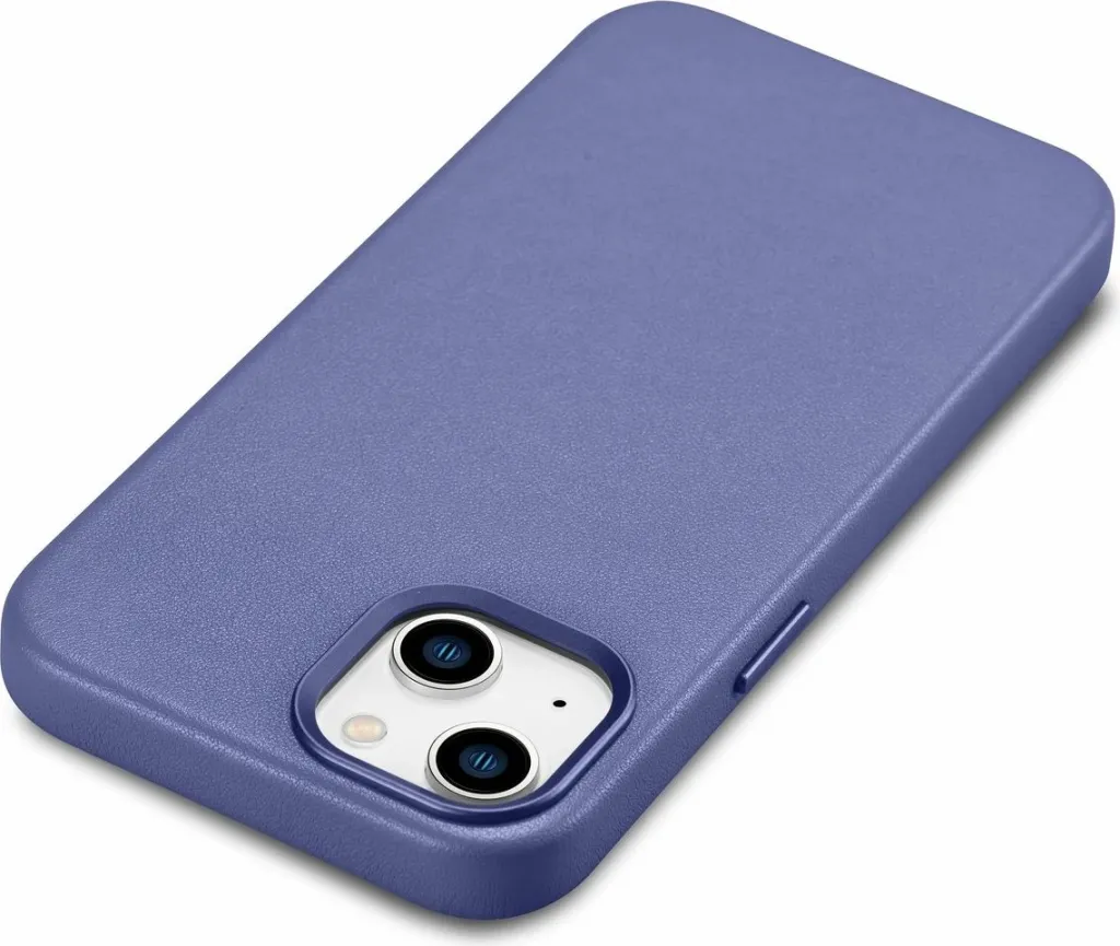 Mbështjellës iCarer për iPhone 14 Plus, lëkurë natyrale, MagSafe, vjollcë e çelët - 8