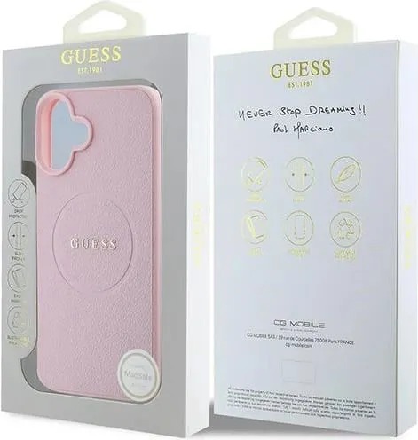 Mbështjellës Guess Grained Gold Ring MagSafe për iPhone 16 Plus, Rozë - 2