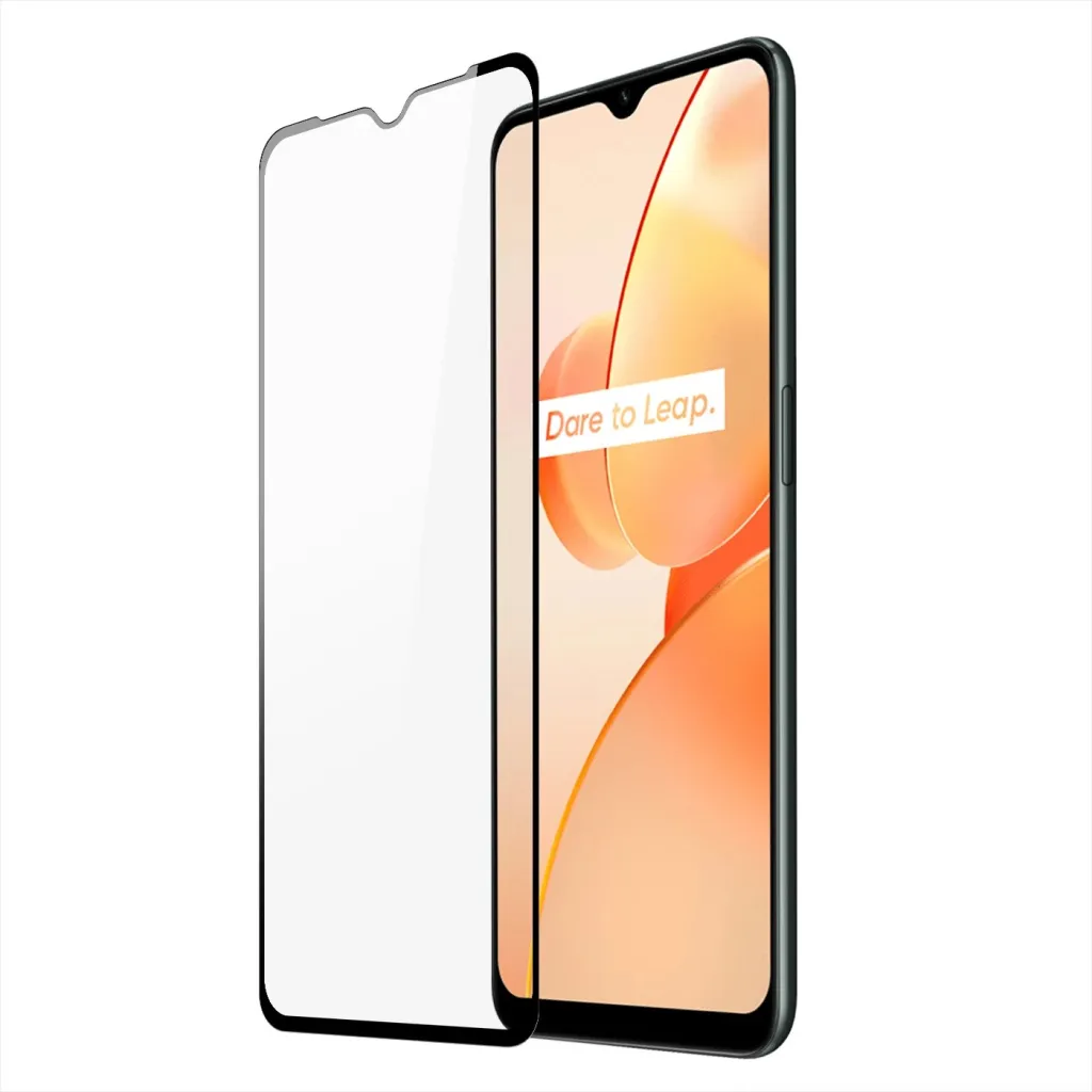 Xham i temperuar Dux Ducis 9D, për Realme C31, me kornizë të zezë - 1