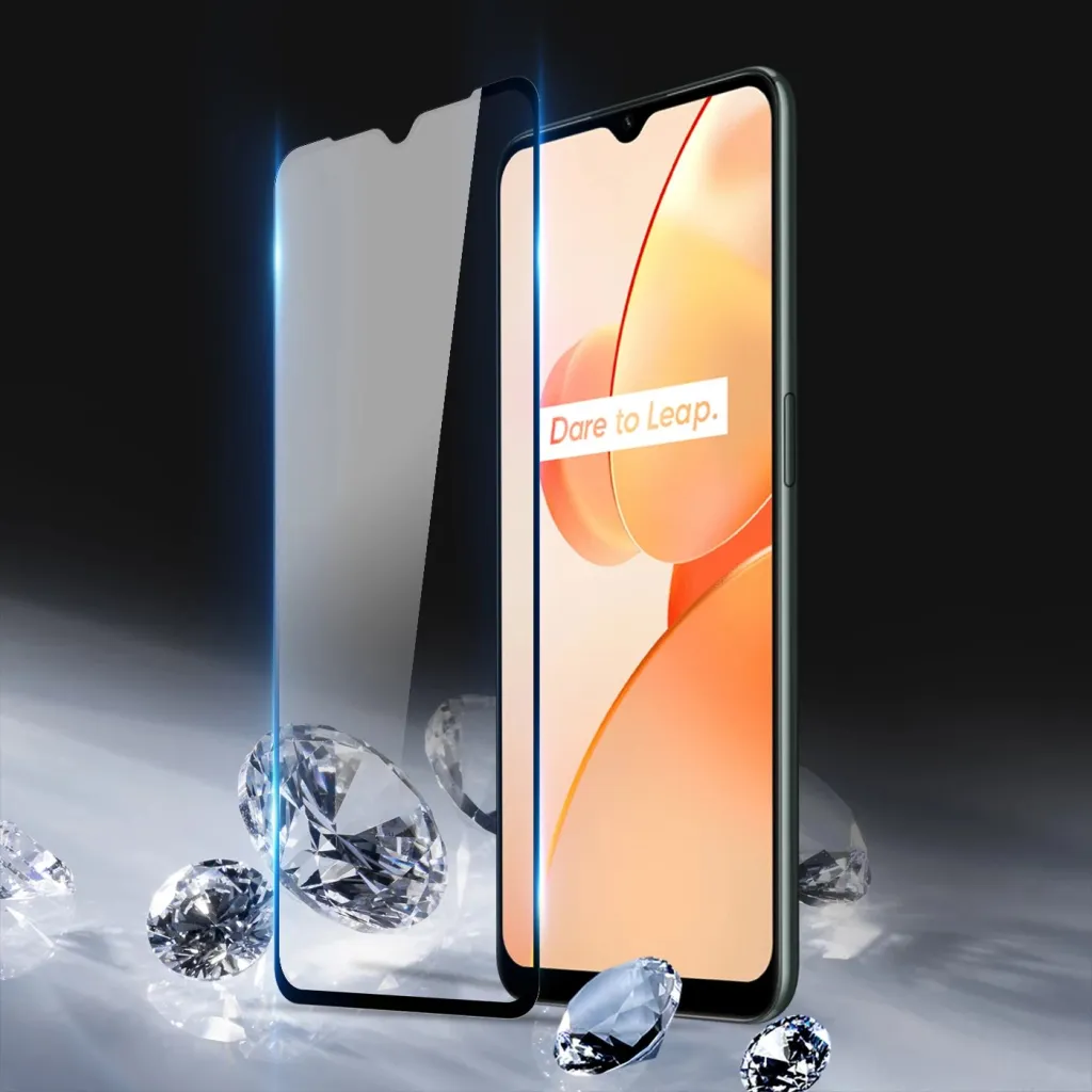 Xham i temperuar Dux Ducis 9D, për Realme C31, me kornizë të zezë - 5