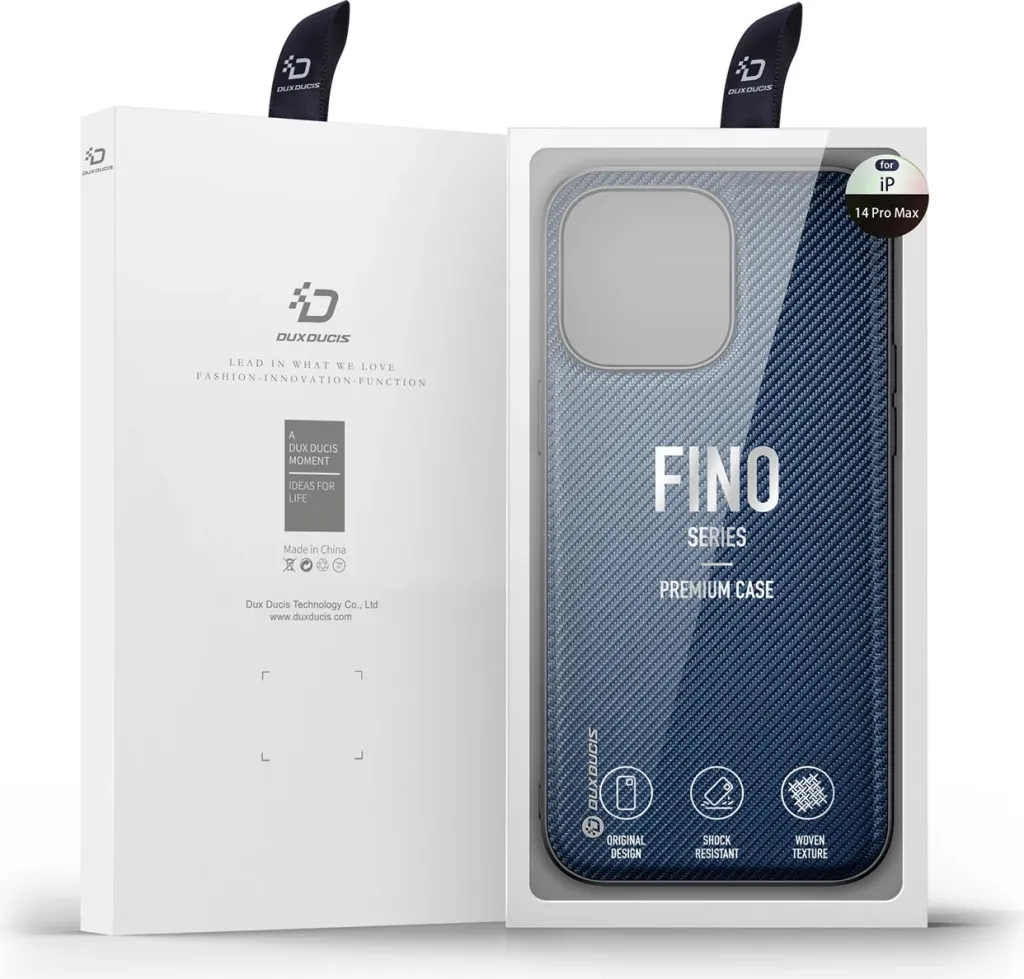 Mbështjellës Dux Ducis Fino për iPhone 14 Pro Max, najlon, kaltër - 5