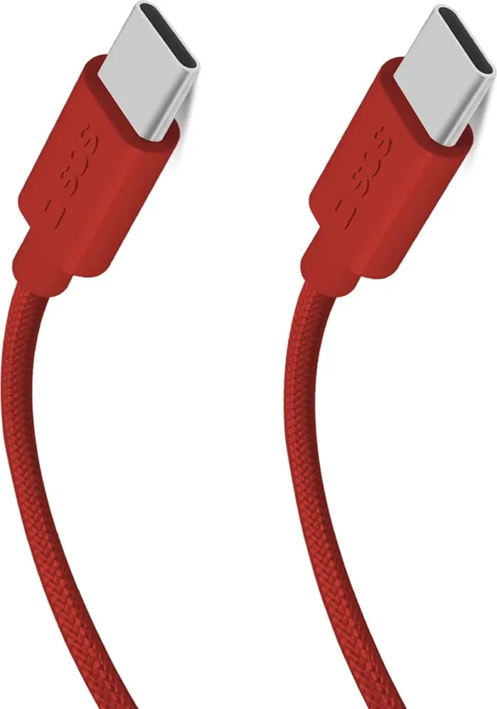 Kabllo USB-C në USB-C SBS TECABLETISSUETCCR, 1.5m, 60W, e kuqe - 1