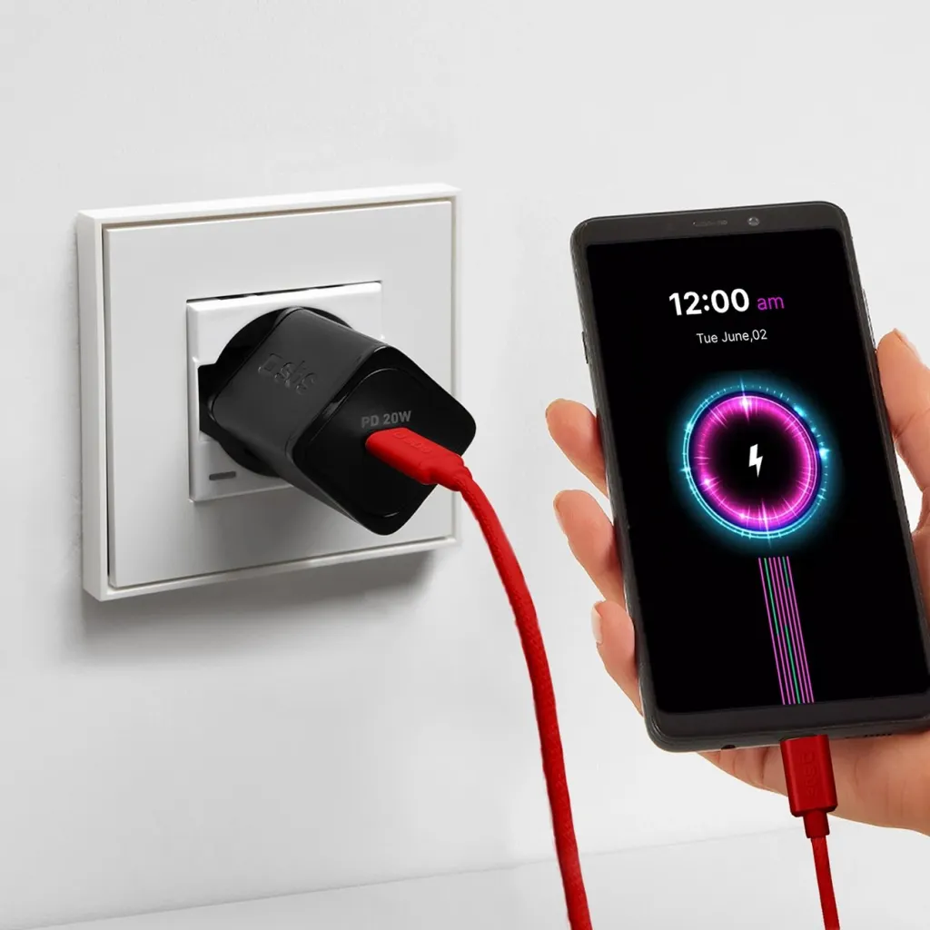 Kabllo USB-C në USB-C SBS TECABLETISSUETCCR, 1.5m, 60W, e kuqe - 5