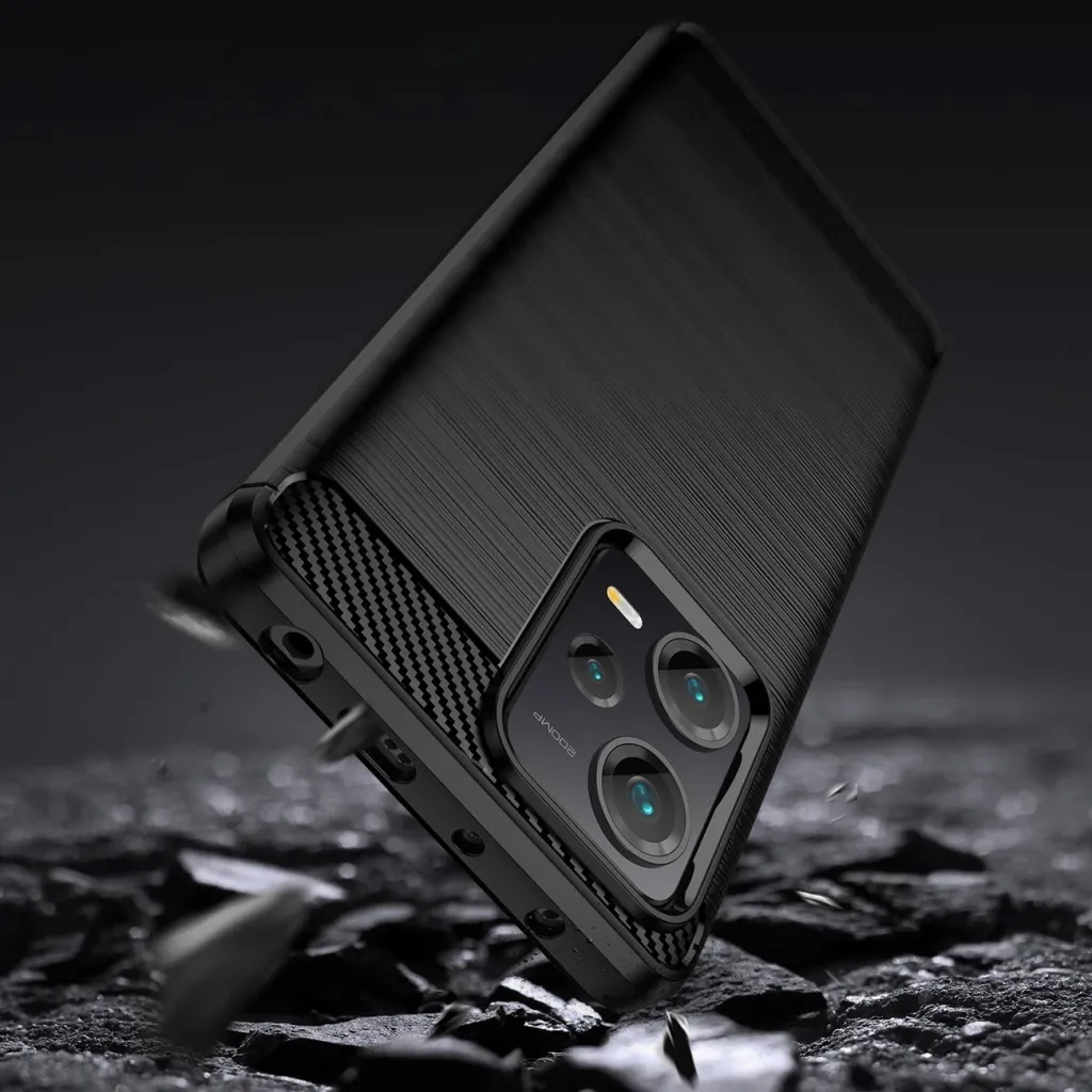 Mbështjellës Hurtel Carbon Case për Xiaomi Redmi Note 12 Pro+, TPU, i zi - 3