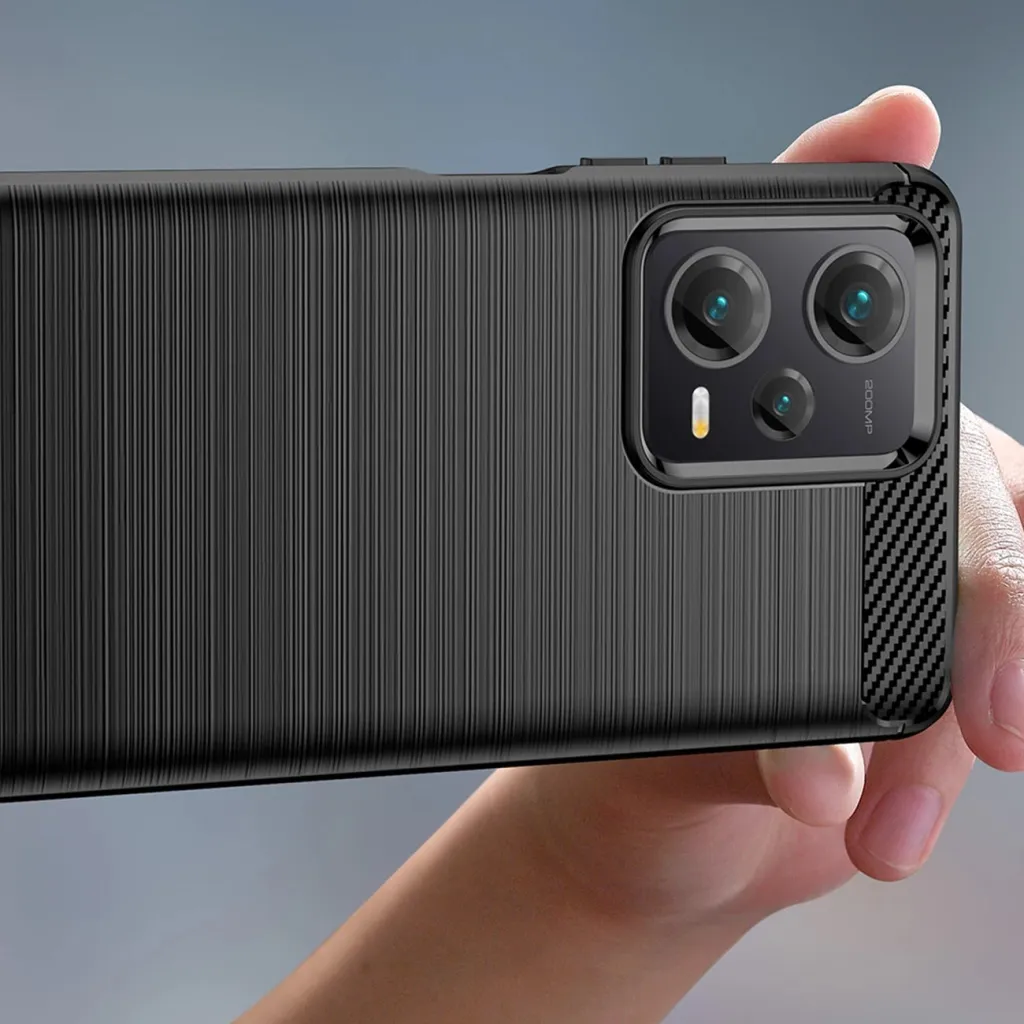 Mbështjellës Hurtel Carbon Case për Xiaomi Redmi Note 12 Pro+, TPU, i zi - 5