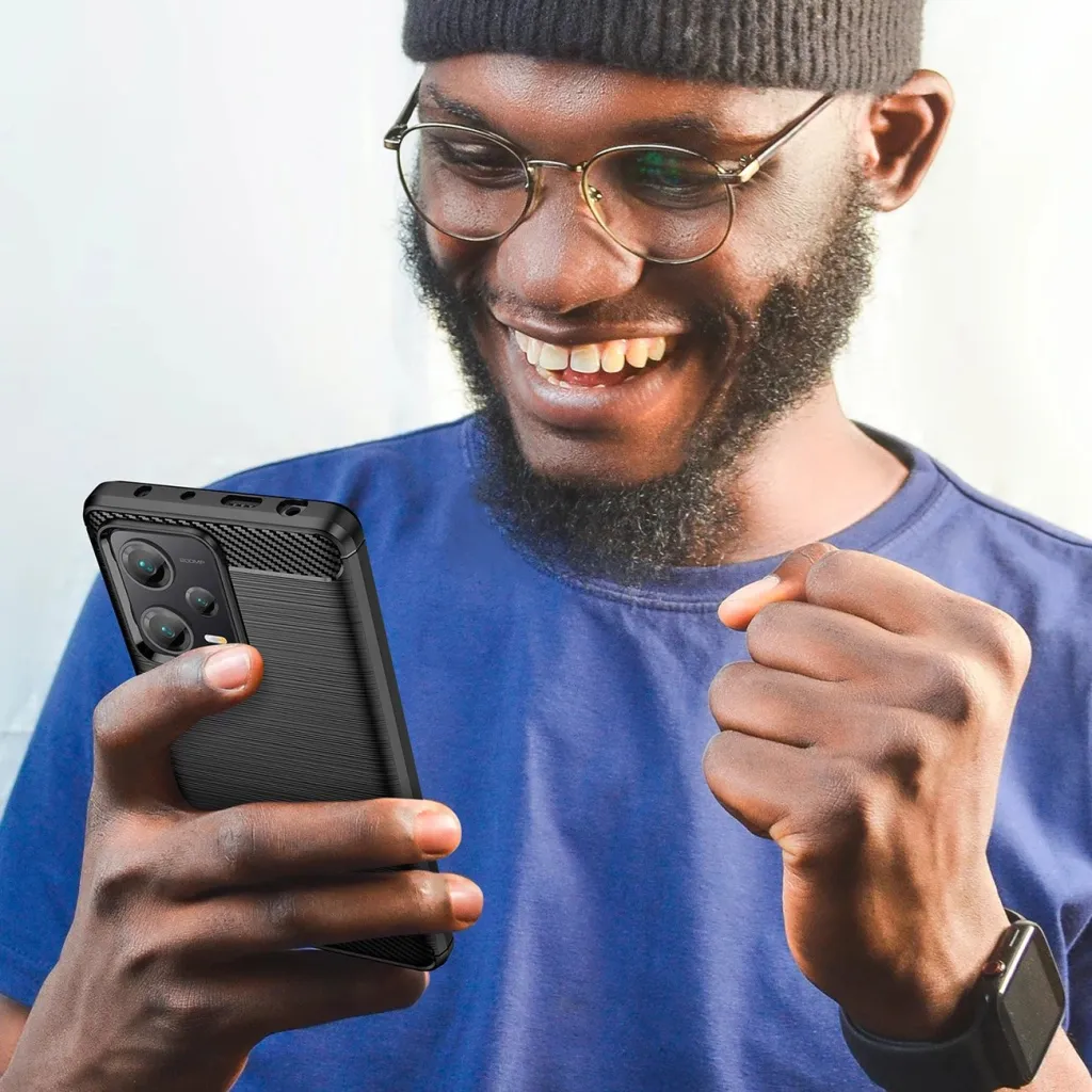 Mbështjellës Hurtel Carbon Case për Xiaomi Redmi Note 12 Pro+, TPU, i zi - 7