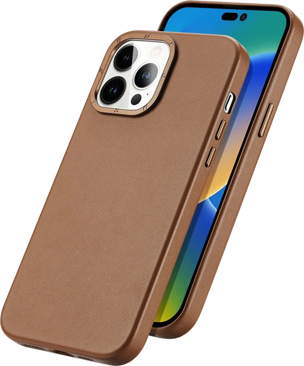 Mbështjellës Dux Ducis Grit për iPhone 14 Pro Max, eco leather, MagSafe, Kafe - 2