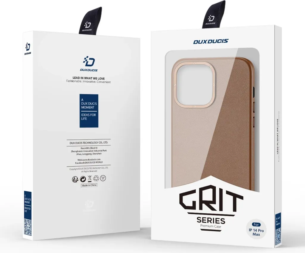 Mbështjellës Dux Ducis Grit për iPhone 14 Pro Max, eco leather, MagSafe, Kafe - 5